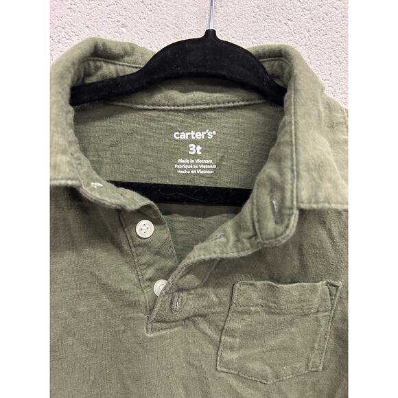 2 Buttons green Boys 3t shirt with pocket - Picture 2 of 3